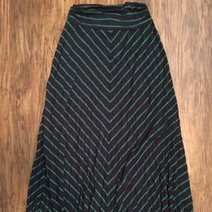 Navy green maxi skirt